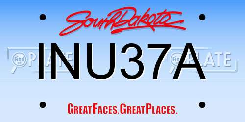INU37A South Dakota License Plate