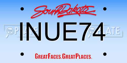 INUE74 South Dakota License Plate