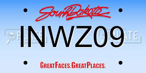 INWZ09 South Dakota License Plate