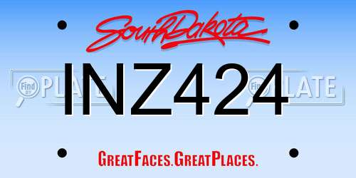 INZ424 South Dakota License Plate