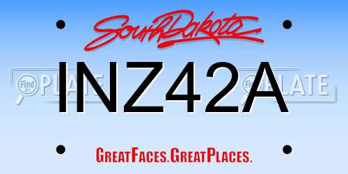 INZ42A South Dakota License Plate