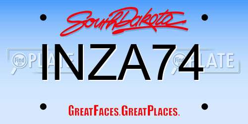 INZA74 South Dakota License Plate