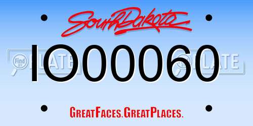 IO00060 South Dakota License Plate