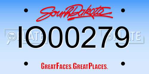 IO00279 South Dakota License Plate