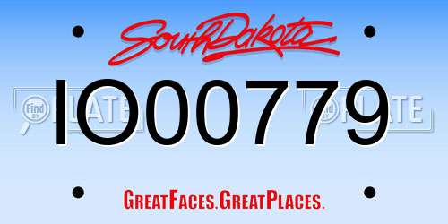 IO00779 South Dakota License Plate