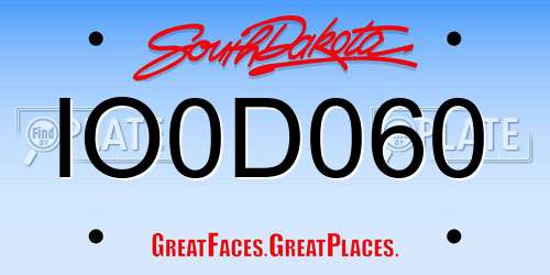 IO0D060 South Dakota License Plate