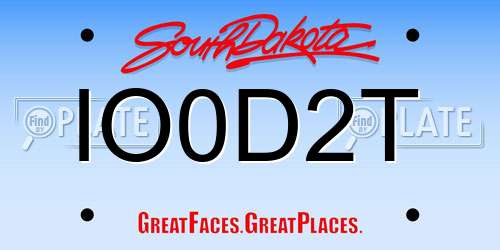 IO0D2T South Dakota License Plate