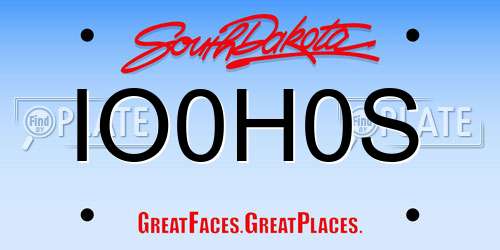 IO0H0S South Dakota License Plate