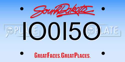 IO0I5O South Dakota License Plate