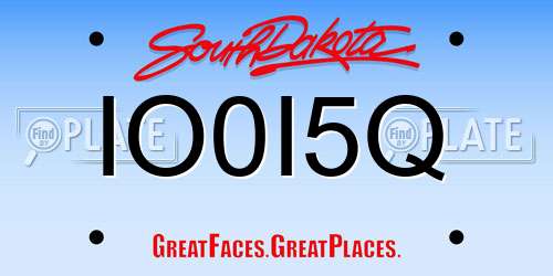 IO0I5Q South Dakota License Plate