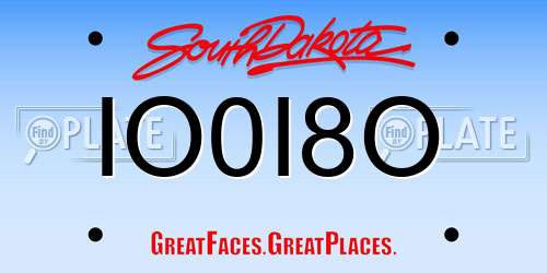 IO0I8O South Dakota License Plate