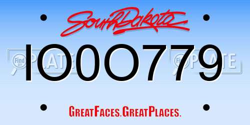 IO0O779 South Dakota License Plate