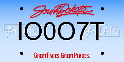 IO0O7T South Dakota License Plate