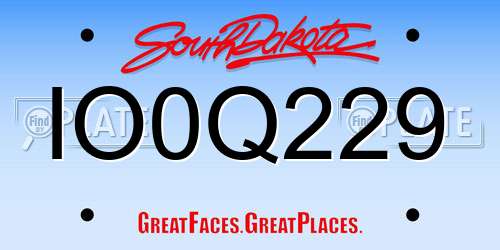 IO0Q229 South Dakota License Plate
