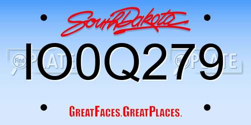 IO0Q279 South Dakota License Plate