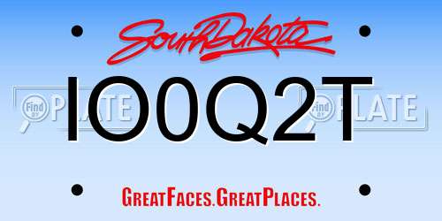 IO0Q2T South Dakota License Plate