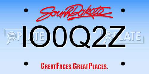 IO0Q2Z South Dakota License Plate