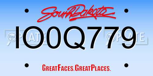IO0Q779 South Dakota License Plate