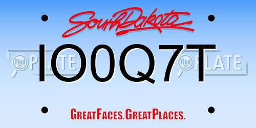 IO0Q7T South Dakota License Plate