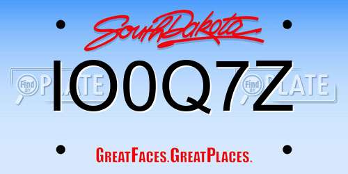 IO0Q7Z South Dakota License Plate