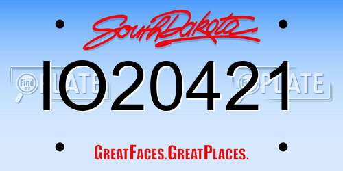 IO20421 South Dakota License Plate
