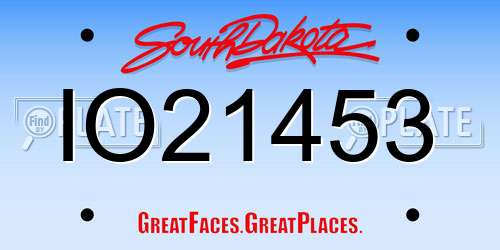 IO21453 South Dakota License Plate