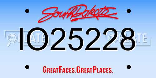 IO25228 South Dakota License Plate