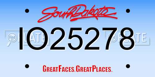 IO25278 South Dakota License Plate