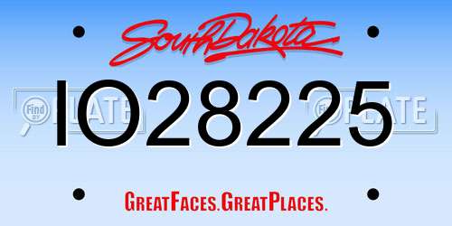 IO28225 South Dakota License Plate