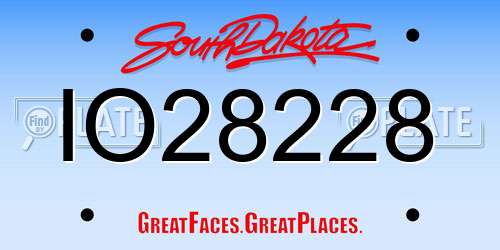 IO28228 South Dakota License Plate