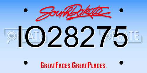IO28275 South Dakota License Plate