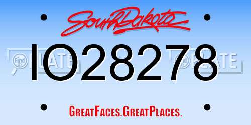 IO28278 South Dakota License Plate
