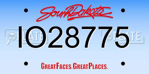 IO28775 South Dakota License Plate