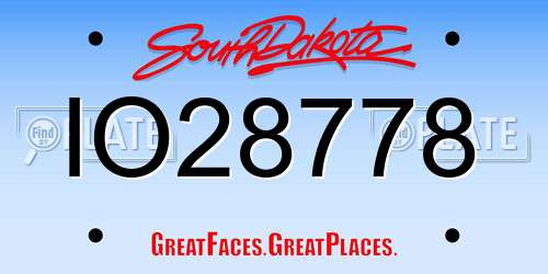 IO28778 South Dakota License Plate