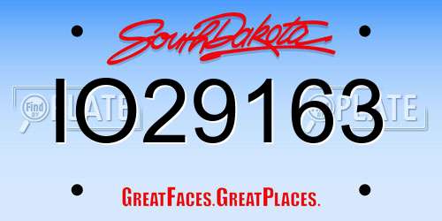 IO29163 South Dakota License Plate
