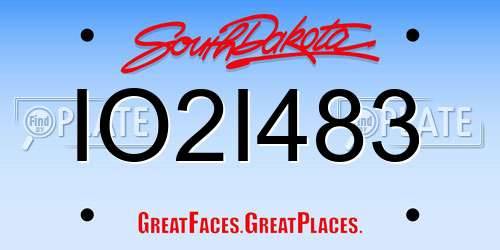 IO2I483 South Dakota License Plate