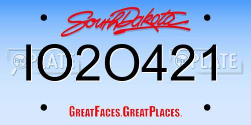 IO2O421 South Dakota License Plate