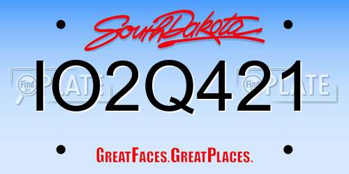 IO2Q421 South Dakota License Plate