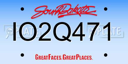 IO2Q471 South Dakota License Plate