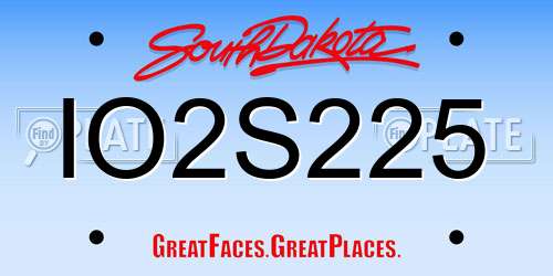 IO2S225 South Dakota License Plate