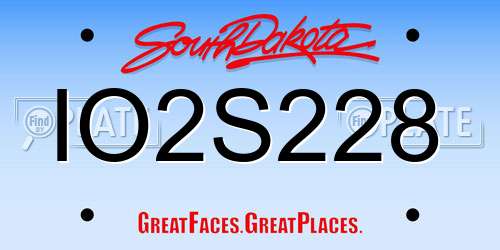 IO2S228 South Dakota License Plate