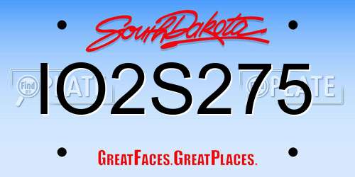 IO2S275 South Dakota License Plate