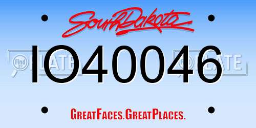 IO40046 South Dakota License Plate