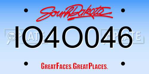 IO4O046 South Dakota License Plate