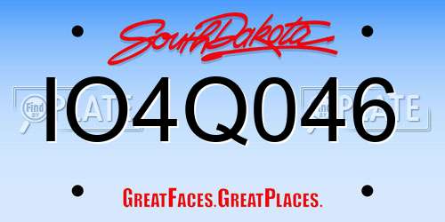 IO4Q046 South Dakota License Plate