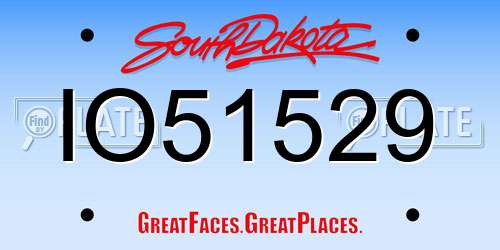 IO51529 South Dakota License Plate