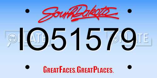 IO51579 South Dakota License Plate