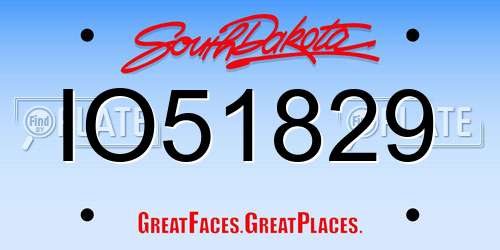 IO51829 South Dakota License Plate