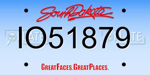 IO51879 South Dakota License Plate