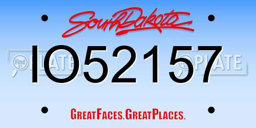 IO52157 South Dakota License Plate